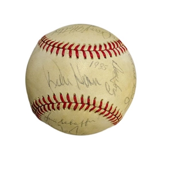 1985 Kansas City Royals Team Signed Baseball (23 Signatures Including Brett and Saberhagen)